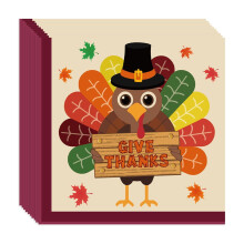 Thanksgiving Turkey Paper Plates and Napkins Set 24 pcs