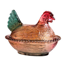 Chicken-Shaped Glass Storage Jar with Airtight Lid