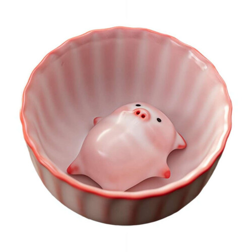 Ceramic Bubble-Blowing Pig Tea Cup Set