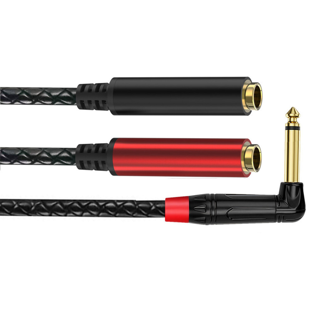Plated 6.35Mm Y Splitter Cable Male To 2X6.35mm-1.8M Mono Gold 7704001129878