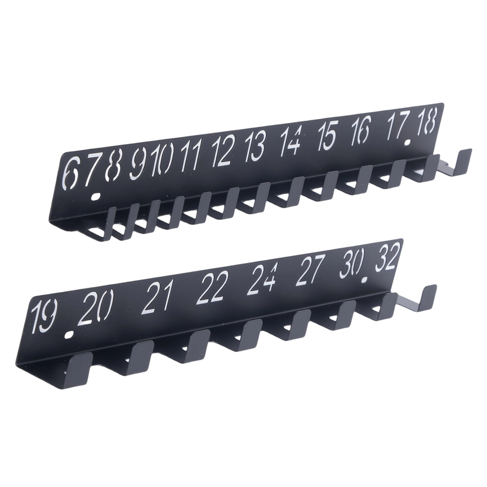 Sturdy Black Iron Wrench Rack Wall Mounted Space Saving-Set 7704001129090