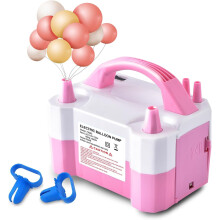 Electric Balloon Pump Dual Nozzle 600W Pink