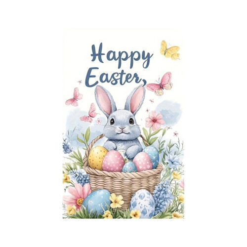 Easter Garden Flag 12x18 in Double Sided Flax 2