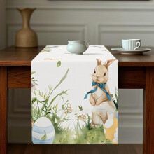 Easter Table Runner Linen 13 x 72 in