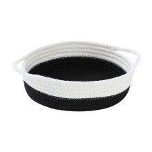 Cotton Rope Woven Basket with Handle – 22cm Diameter