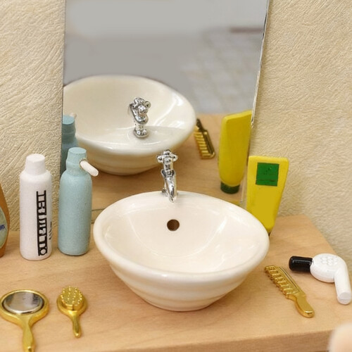 Miniature Ceramic Bathroom Dollhouses Accessory For-square 1