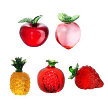 Miniature Glass Fruit Statue Decorative Paperweight-Pomegranate
