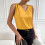 Women's Silk  Sleeveless V-Neck Casual  Basic-White XXL 3