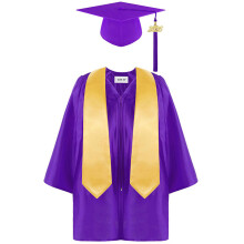 Friendly Polyester Graduation Gown and Stole-Purple 24 yards