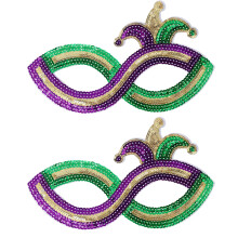 Demi-masque facial de fête de carnaval, 2-Chapeau tricolore