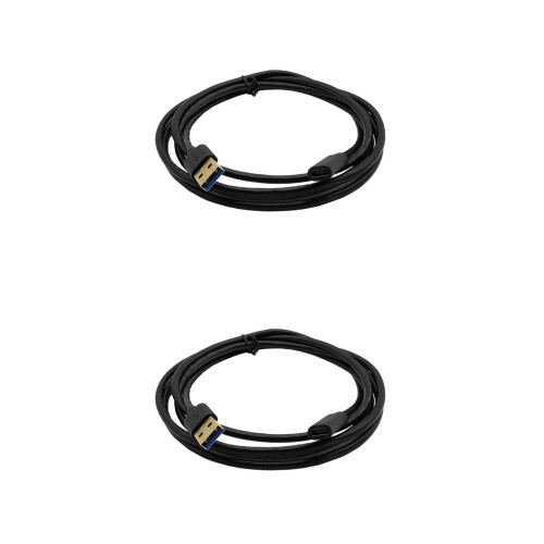 2Pcs USB to USB Type-C Adapter Cable Black ABS 5Gbps for Laptop Phone