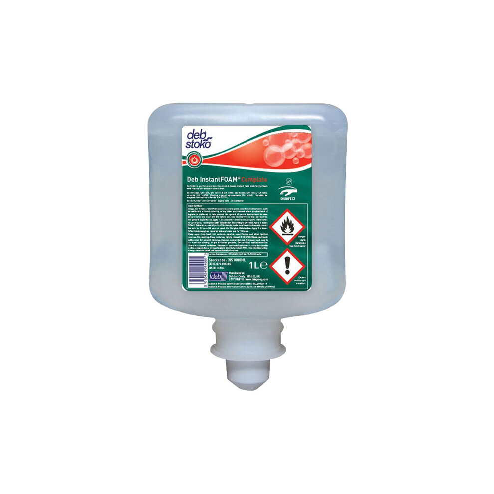 Deb Stoko Dis1000ml Instantfoam Complete Alcohol-Based Hand Sanitiser 1L
