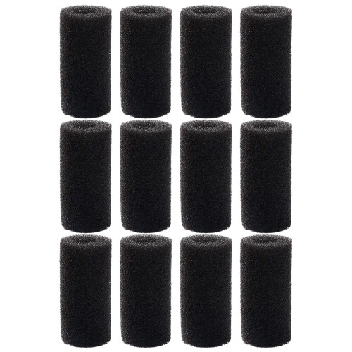 12Pcs Black Pre-Filter Sponge Replacement for Aquarium Filter Intake