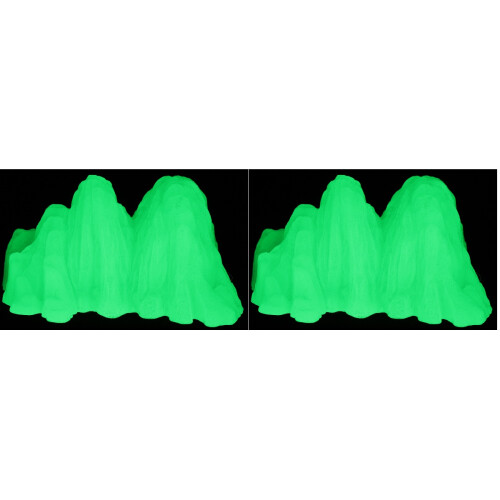 2Pcs Small Fluorescent Rockery Statue Lightweight Fish Tank Ornament