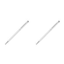2Pcs White Metal Stylus Pen for Tablet Smartphone Universal Dual Use