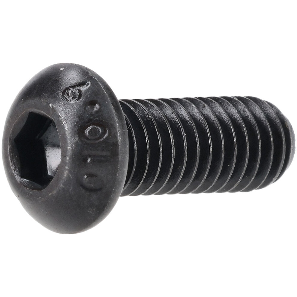 R-Tech 337381 M6 X 16 Hex Socket Button Screws Steel Black - Pack Of 100 5053556024032