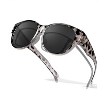 Occhiali da sole polarizzati Fitover compatibili con occhiali da vista, montatura rotonda alla moda con protezione UV_bianchi_Regalo a sorpresa