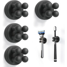 Soporte de silicona para cepillos de dientes - 4 soportes para cepillos de dientes compatibles con baño, gancho multifuncional impermeable autoadhesi