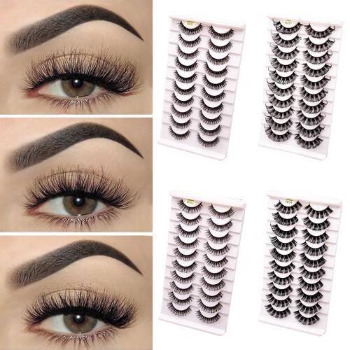 10-Pairs False Eyelashes / Eyelashes - Select model Black_TK02/Black_Surprise Gift
