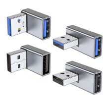 4pcs USB 3.0 Adapter, Up and Down Angle, Left and Right Angle USB a Male to Female Converter Extension_Surprise Gift