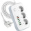Multi-socket with USB, 3-socket socket with 5 USB sockets and 1 USB-C compatible desk with switch, 2 meter extension cord, adapter_Surprise Gift 1