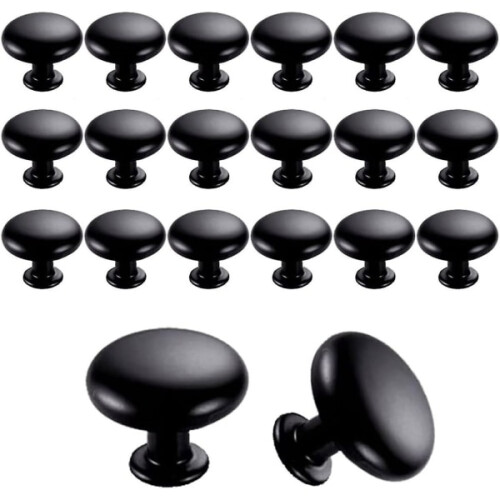 20 pcs door knobs drawer knobs 30 mm vintage handles cabinet cabinet knobs compatible kitchen cabinets (black) -_Surprise Gift