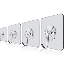 10-Pack - Self-Adhesive Hooks / Towel Hooks - Hangers_Transparent/transparent_Surprise Gift
