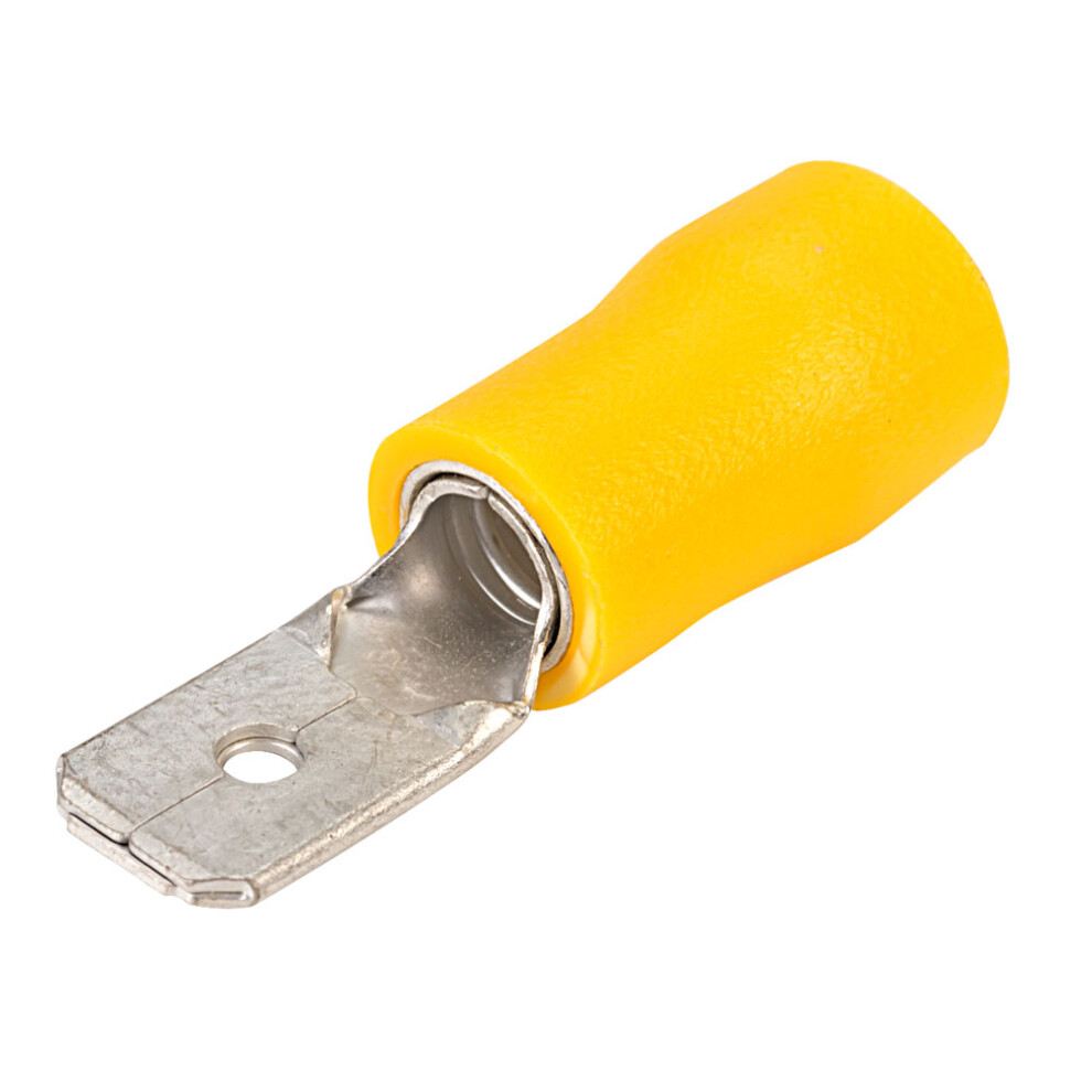 Truconnect 6.3X0.8mm 20A Yellow Push On Blade Pack Of 100 5053556007738