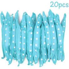 20 bigodini in schiuma, flessibili, con pois blu, strumenti per acconciature fai da te, morbidi bigodini in spugna per dormire la notte, adatti a don