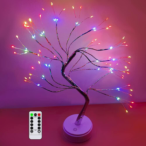 Multicolor LED Tree Light with Remote Control, 108 Adjustable Indoor Fairy Lights compatible Christmas Gift Material: Polyester/Material: Polyester_S