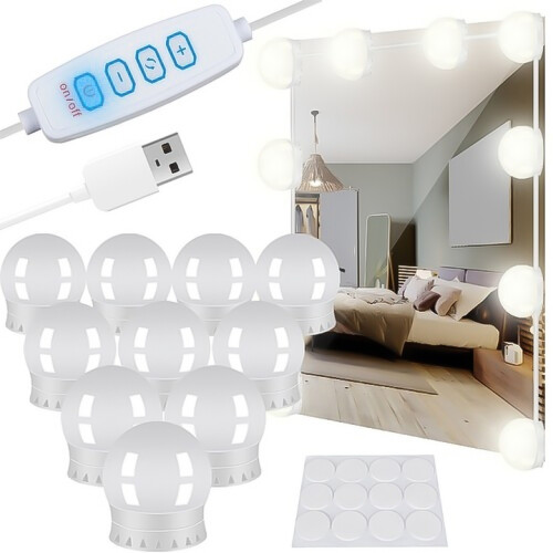 LED lights compatible Makeup Mirror Dressing Table - Attach around mirror_white/White_Surprise Gift