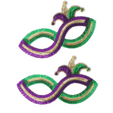 2 stuks feestelijke glitters halfgelaatsmasker-Drie kleuren hoed