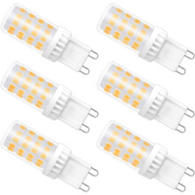 Dimmable G9 LED bulb, 4W equivalent to 40W halogen, 480 LM, warm white 3000K, standard G9 socket, 360 rotation angle with 6-pack_Surprise Gift