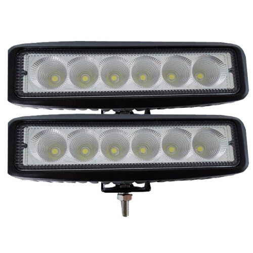 2 LED 18w 12 - 24V φως εργασίας - φως οπισθοπορείας μίνι led ράμπα Flood_black/Black_Surprise Δώρο