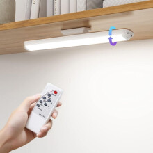 Dimmable LED wardrobe light 34 cm with remote control, touch and rechargeable wall light, adjustable LED strip under cabinet wireless kitchen with_Su