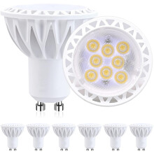 GU10 LED bulbs 2-pin spotlight 2700/4000/6000K, GU10 LED bulb replacement recessed track lighting, 5W, 6-pack_6000K_Surprise Gift