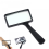 Black Lightweight Exquisite workmanship and excellent work 4X rectangular handheld large reading magnifying glass magnifying glass_Surprise Gift 1