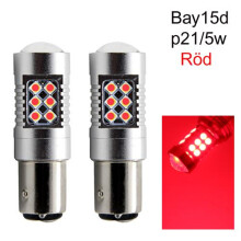 Bay15d Red p21/5w 1157 Led with 24pcs 3030smd 2-pack rear brake light_silver/Silver grey_Surprise Gift