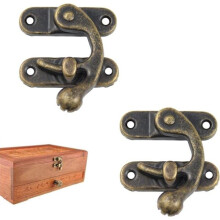 Vintage bronzen sluitplaat, geschikt voor houten dozen, sieradendozen en kledingkasten - Compatibel met kistsloten, slothaken, bronzen hoornen sluitp