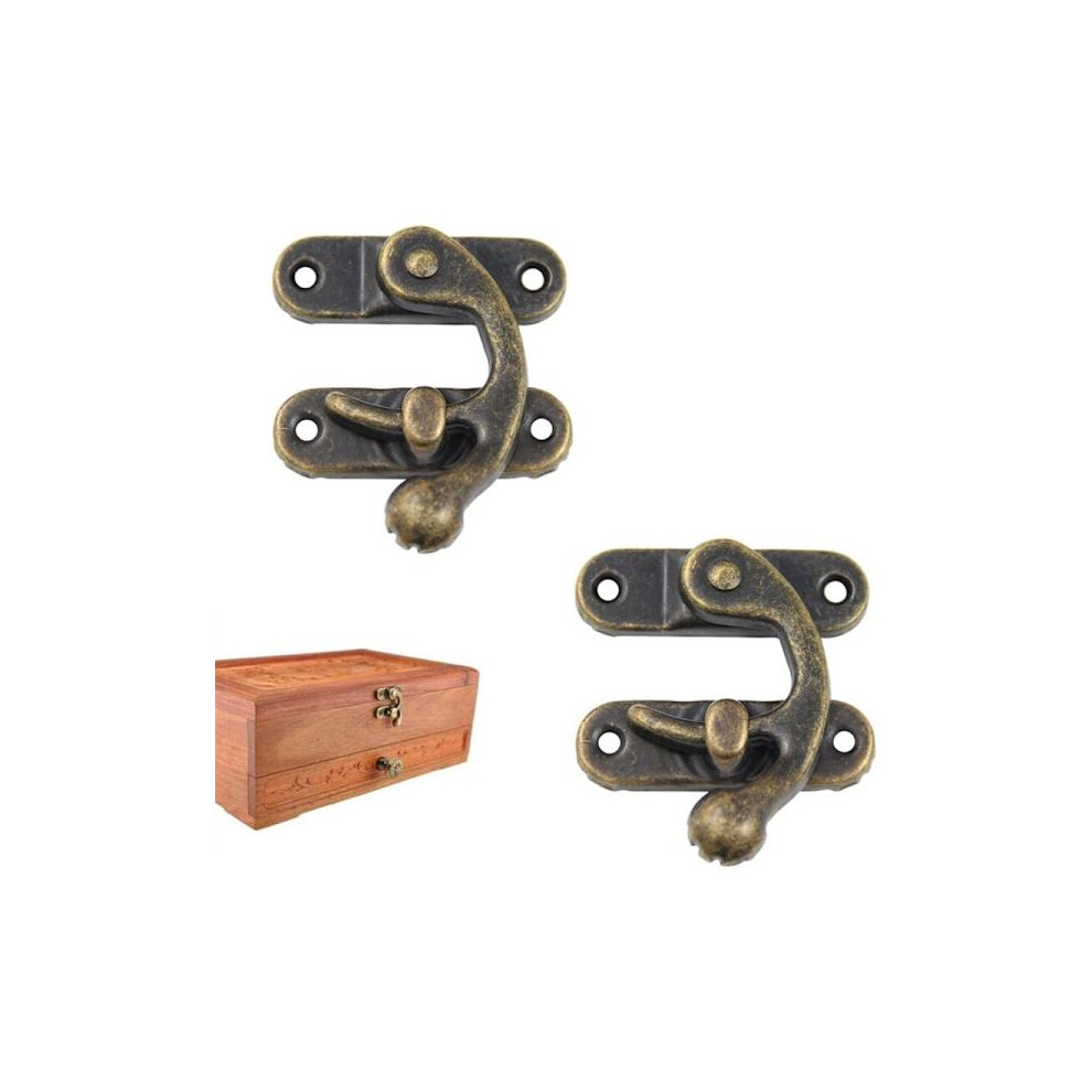 Vintage Bronze Hasp Lock Compatible With Wooden Box, Jewelry Box, Wardrobe - Compatible With Casket Locks, Lock Hooks, Bronze Horn Hasp, Padlocks_sur 6902344827043