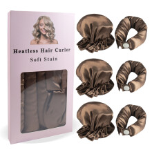 Set of Headbands compatible Heatless Hair Curling_Brown_Surprise Gift