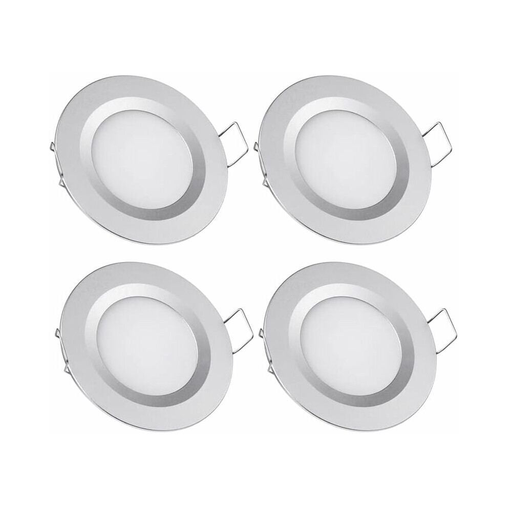 X Led Recessed Spot 12V Hole 58-65Mm 3W 6400K Recessed Ceiling Compatible Motorhome Boat Caravan Van Yacht Cool ( Finish)_Surp Light/White/Silver 6902344835710
