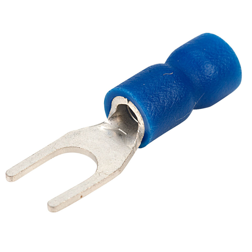 Truconnect 4.0Mm Blue 24A Fork Connector Pack Of 100 5053556007097