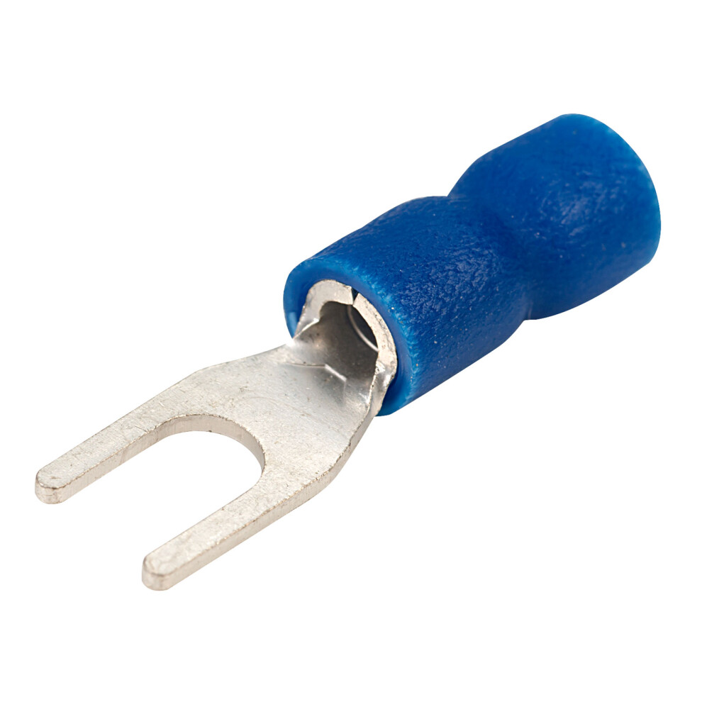 Truconnect 3.7Mm Blue 24A Fork Connector Pack Of 100 5053556007080