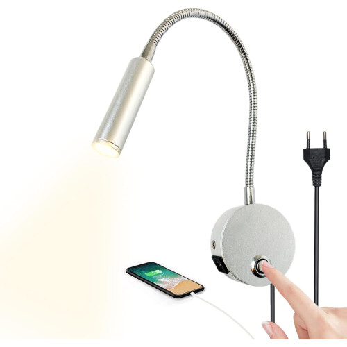 Dimmable wall mounted reading light LED bedside reading light with_Surprise Gift