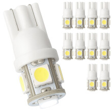 10-Pack - T10 W5W White Diode Bulbs - Car LED Light_white/White_Surprise Gift