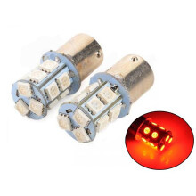 Ba15s r5w r10w 1156 red Led bulbs w. 13pcs 5050smd chip 2-pack_silver/Silver grey_Surprise Gift