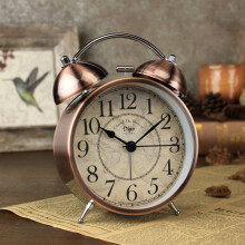 Classic clock with bell, vintage retro silent alarm clock, Lumin_Surprise Gift