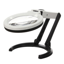 Foldable large magnifying glass with LED lamp 2 x 120mm_white/White_Surprise Gift