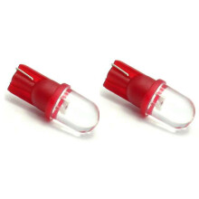 T10 w5w red LED bulbs with 1 Flux chip, 12V DC, 2-pack._Red/2_Surprise Gift